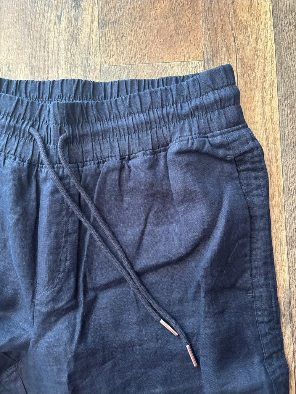 Quince Navy Blue Linen Summer Pants size large